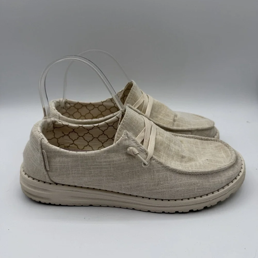 Hey‎ Dude Wendy Shoes Womens Sz 8 Sparkling Gold Cream Slip On Loafers Comfort
